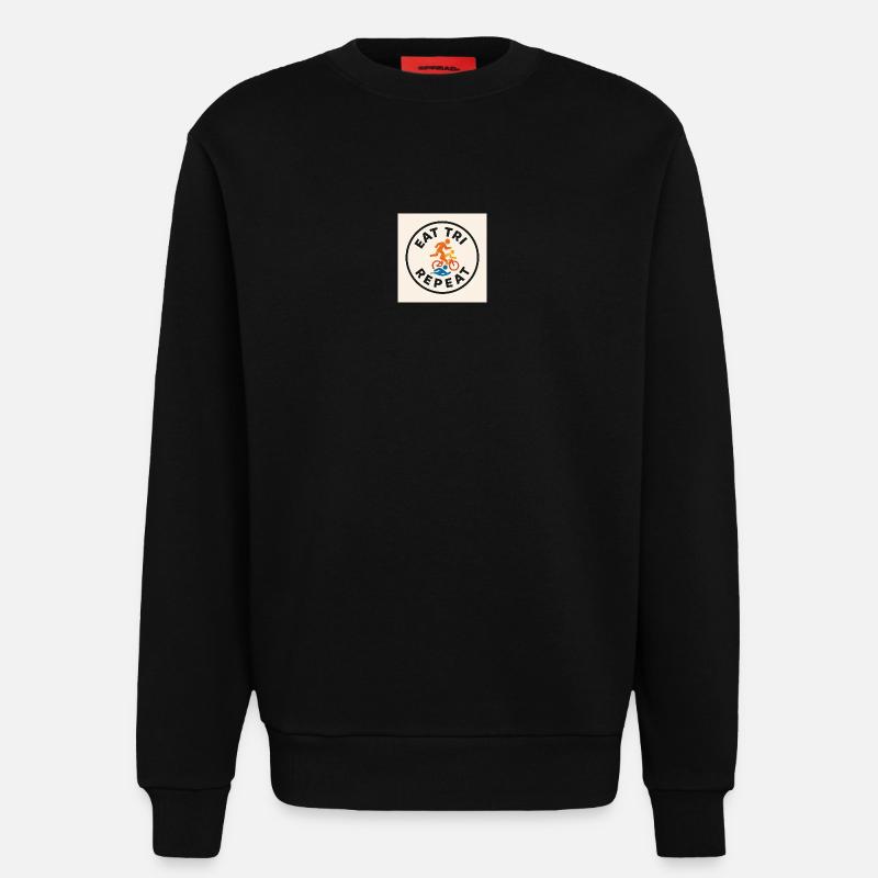 ESSEN SIE TRI REPEAT - Sweatshirt - made by SPREAD  - SOLID BLACK