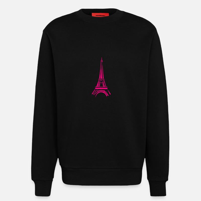 Rosa Eiffelturm - Sweatshirt - made by SPREAD  - SOLID BLACK