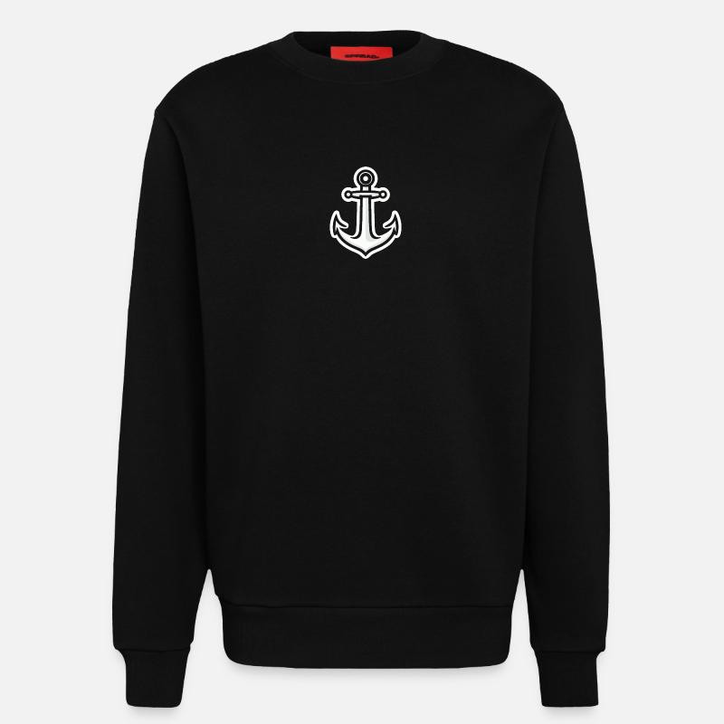 Anker Sticker einfach - Sweatshirt - made by SPREAD  - SOLID BLACK