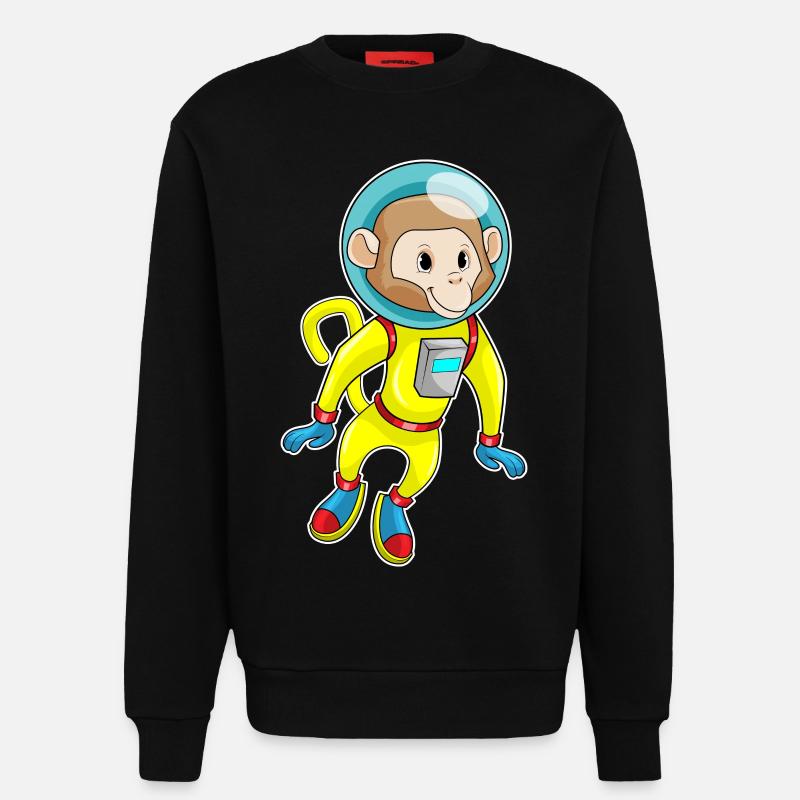 Affe als Astronaut - Sweatshirt - made by SPREAD - SOLID BLACK