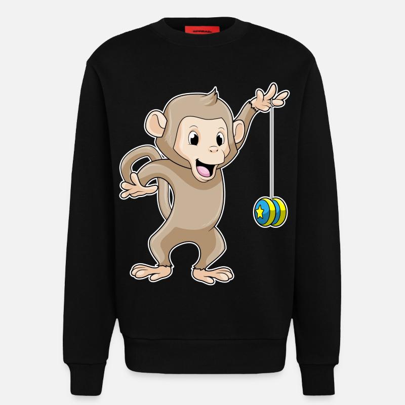 Affe mit Jojo - Sweatshirt - made by SPREAD  - SOLID BLACK
