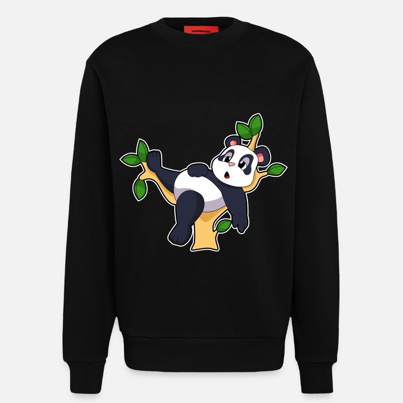 Panda auf Baum - Sweatshirt - made by SPREAD  - SOLID BLACK