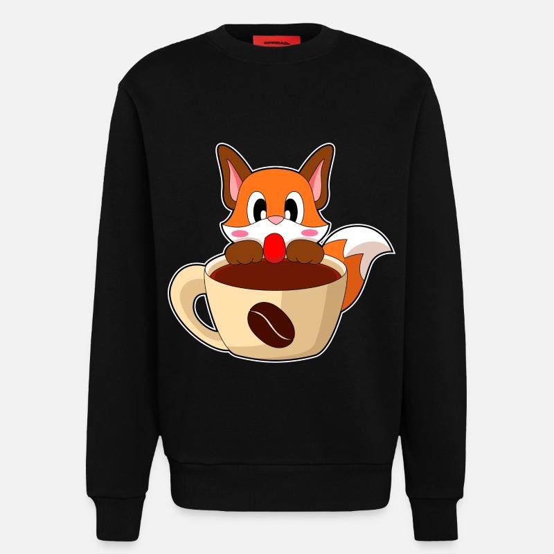 Fuchs Kaffee Tasse - Sweatshirt - made by SPREAD  - SOLID BLACK