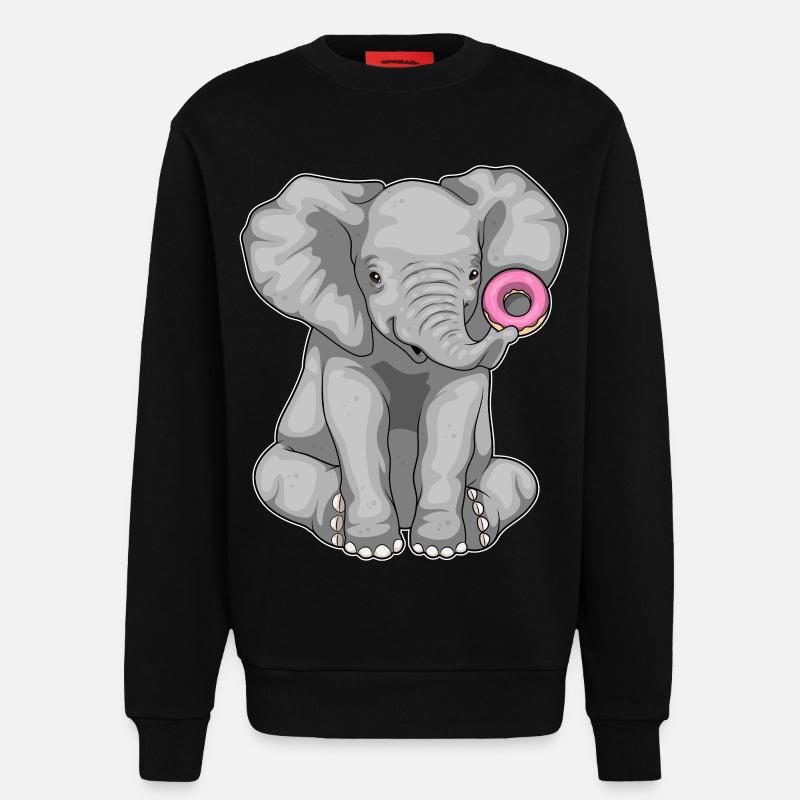 Elefant Donut - Sweatshirt - made by SPREAD - SOLID BLACK