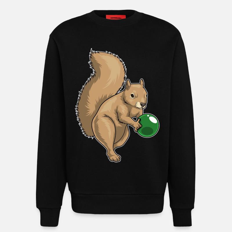 Boule de bowling Squirrel - Sweat bio décontracté fabriqué en UE - SOLID BLACK