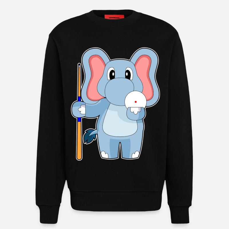 Elefant Billiard Queue - Sweatshirt - made by SPREAD  - SOLID BLACK