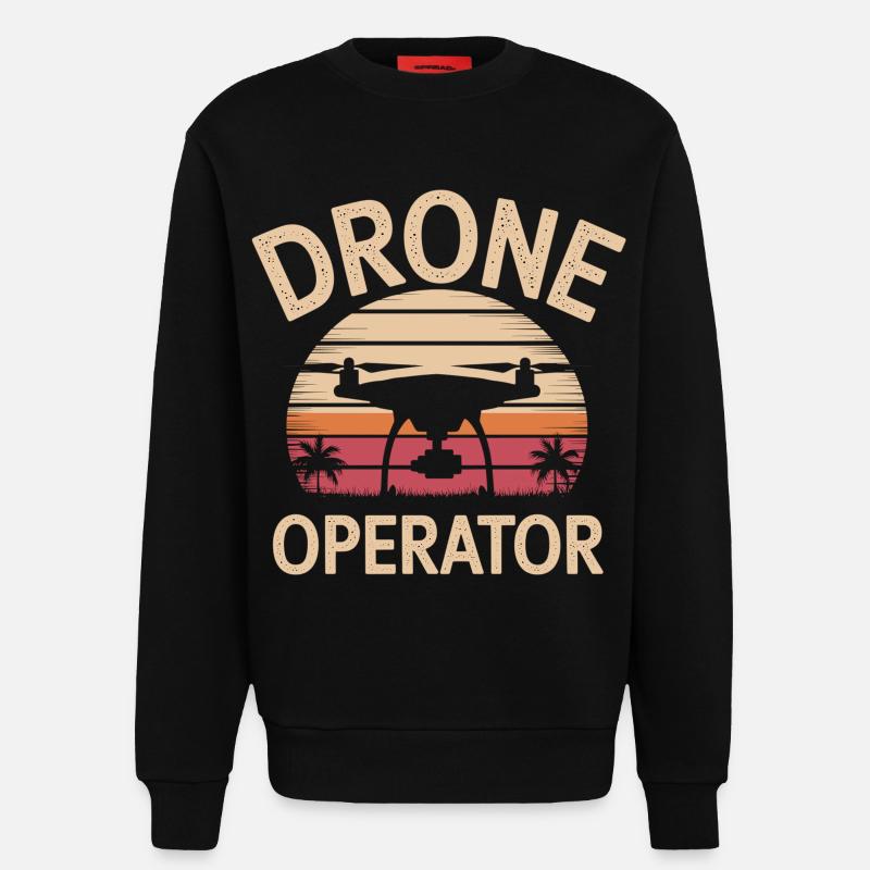 Drone Pilot Sunset - Sweatshirt - made by SPREAD - SOLID BLACK