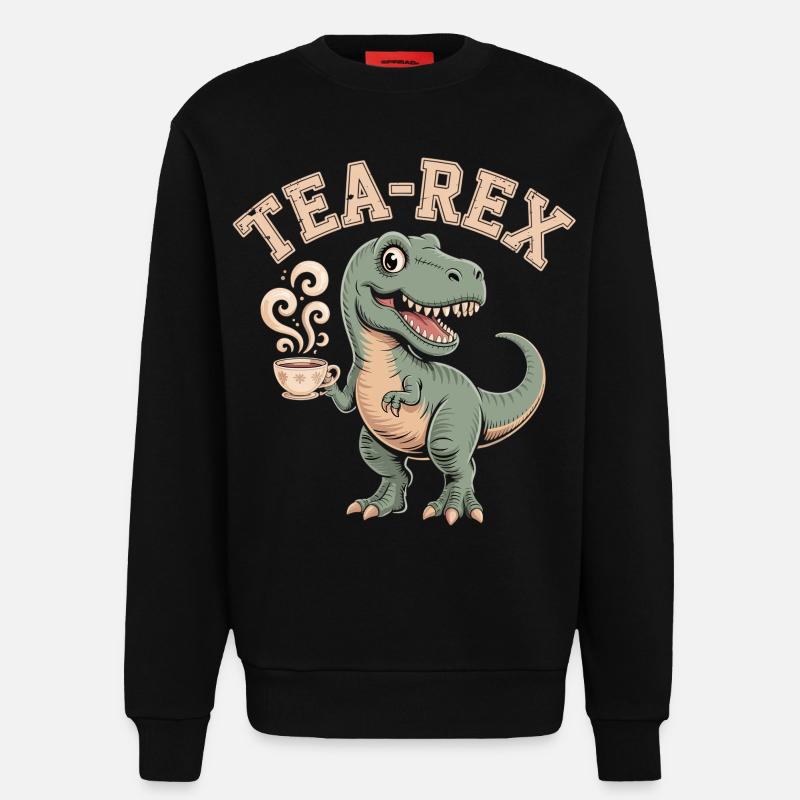 Tea-Rex – Der Tee-Dino - Sweatshirt - made by SPREAD - SOLID BLACK