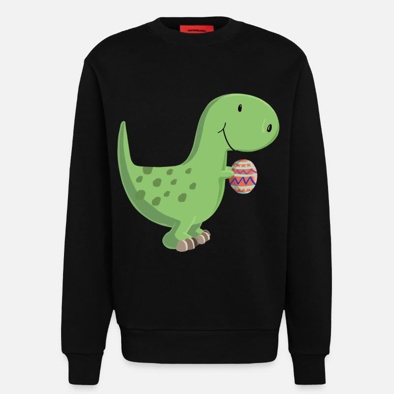 Dino mit Ei - Sweatshirt - made by SPREAD  - SOLID BLACK