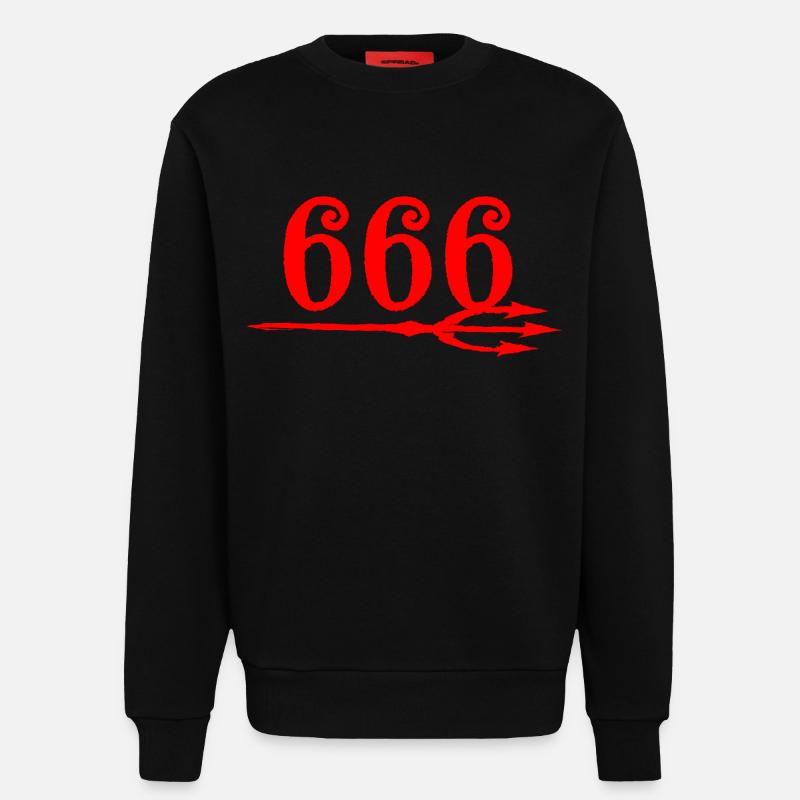 666 Devils Trident - Sweatshirt - made by SPREAD  - SOLID BLACK