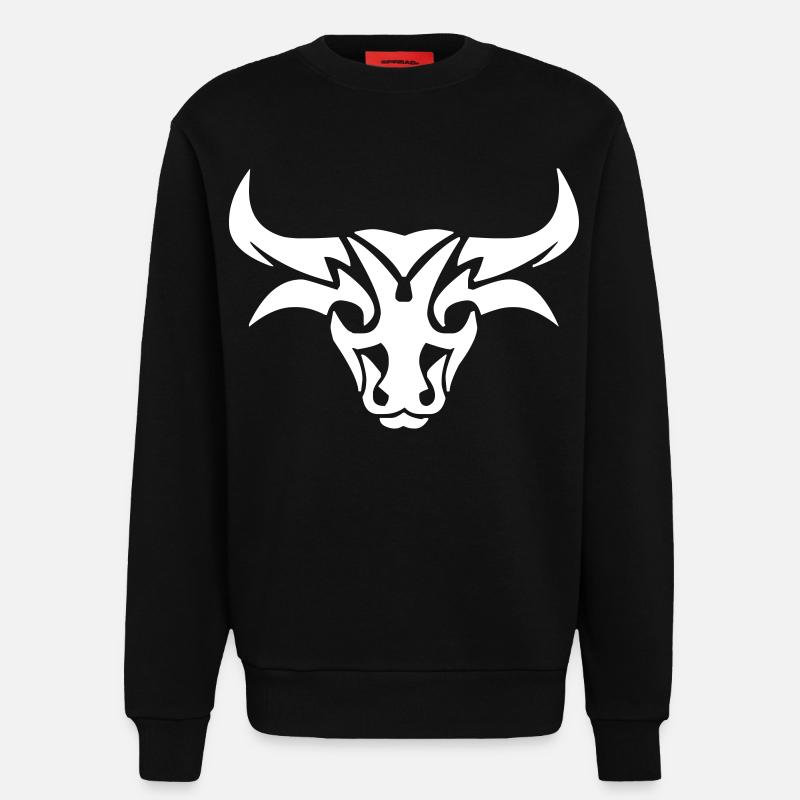 Bull design - Sweatshirt - made by SPREAD  - SOLID BLACK