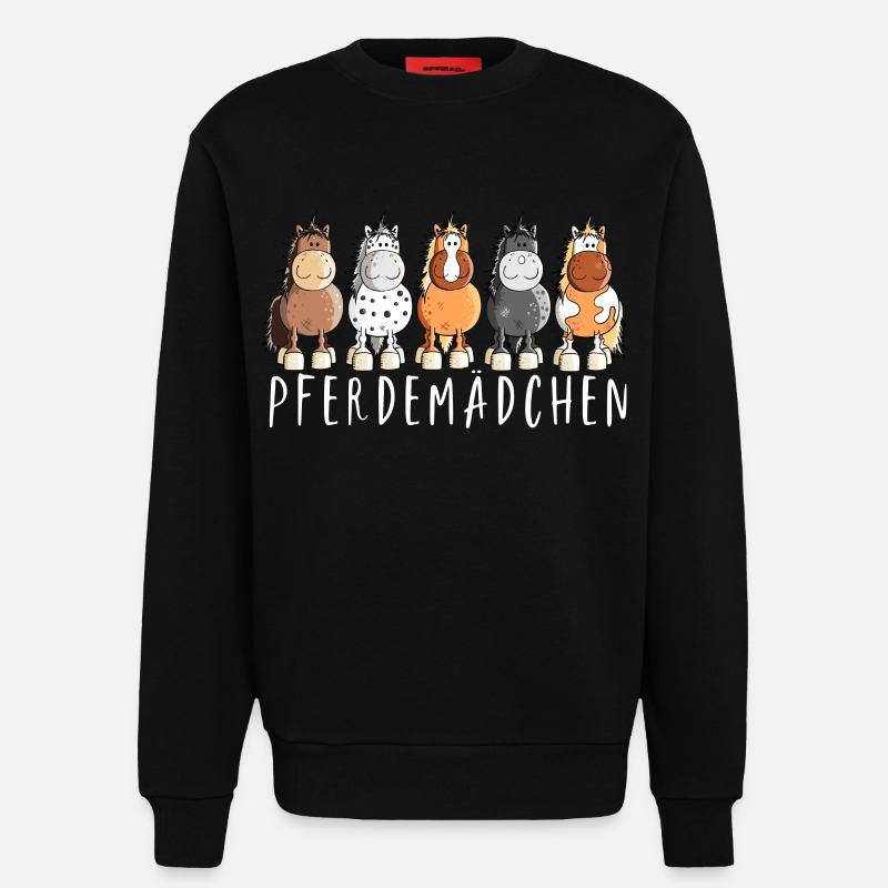 Pferdemädchen I Pferde Comic - Sweatshirt - made by SPREAD  - SOLID BLACK