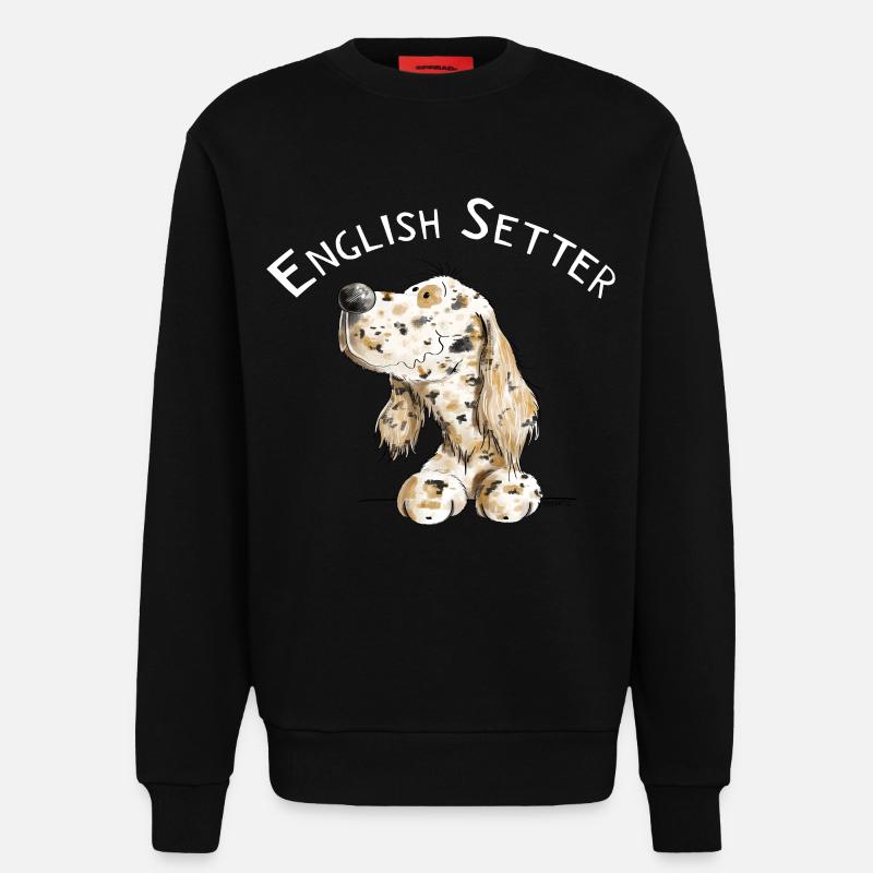 Englischer Setter I Hunde Comic Geschenk - Sweatshirt - made by SPREAD - SOLID BLACK