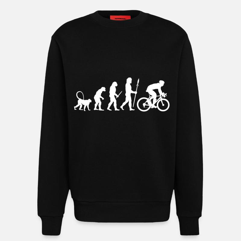 Evolution cyclists - Sweatshirt - made by SPREAD - SOLID BLACK
