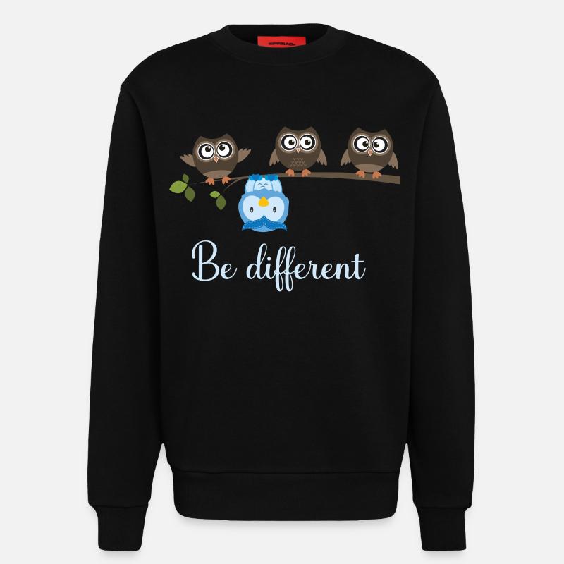 Be Different Eule - Sweatshirt - made by SPREAD  - SOLID BLACK