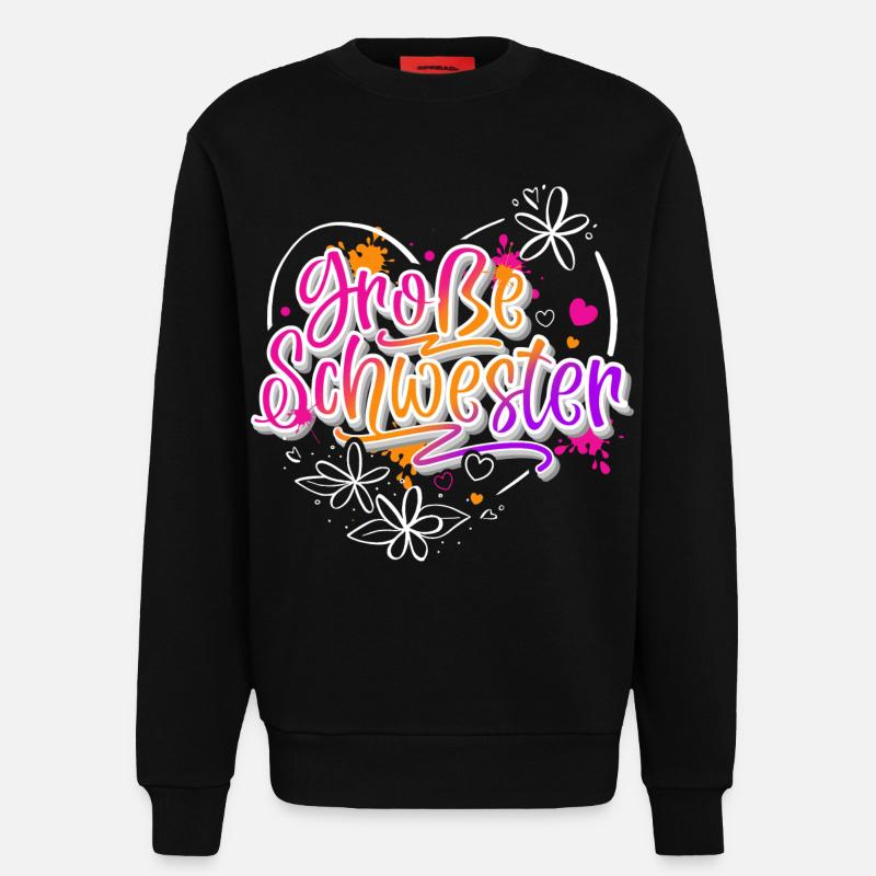 Große Schwester - Sweatshirt - made by SPREAD  - SOLID BLACK
