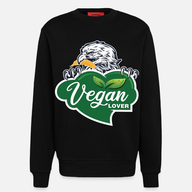 Vegan Lover Eagle Graphic - Sweatshirt - made by SPREAD  - SOLID BLACK