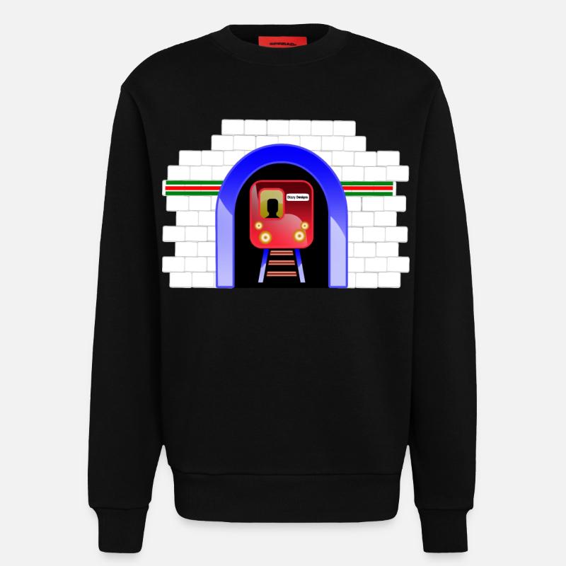 Blauer Tunnelzug im Torbogen - Sweatshirt - made by SPREAD  - SOLID BLACK