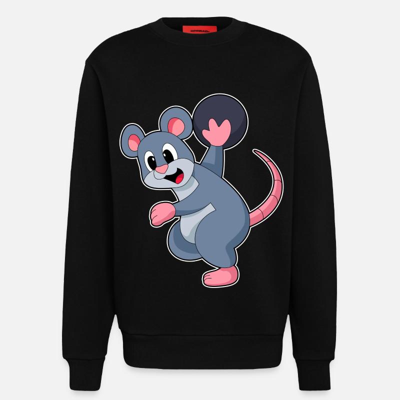 Boule de bowling rat - Sweat bio décontracté fabriqué en UE - SOLID BLACK
