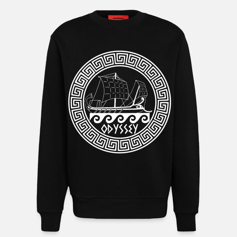 Symbol eines weißen griechischen Bootes - Sweatshirt - made by SPREAD  - SOLID BLACK