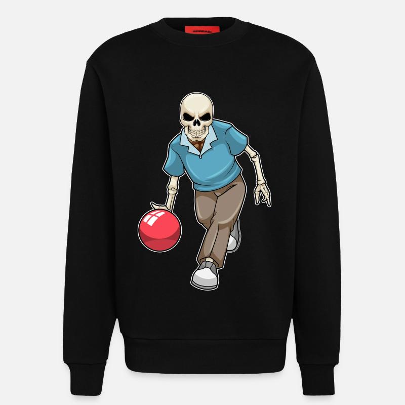 Boule de bowling squelette - Sweat bio décontracté fabriqué en UE - SOLID BLACK