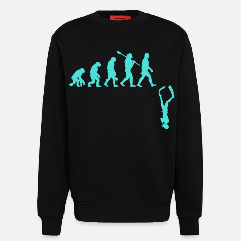 Evolution des Freitauchens - Sweatshirt - made by SPREAD  - SOLID BLACK