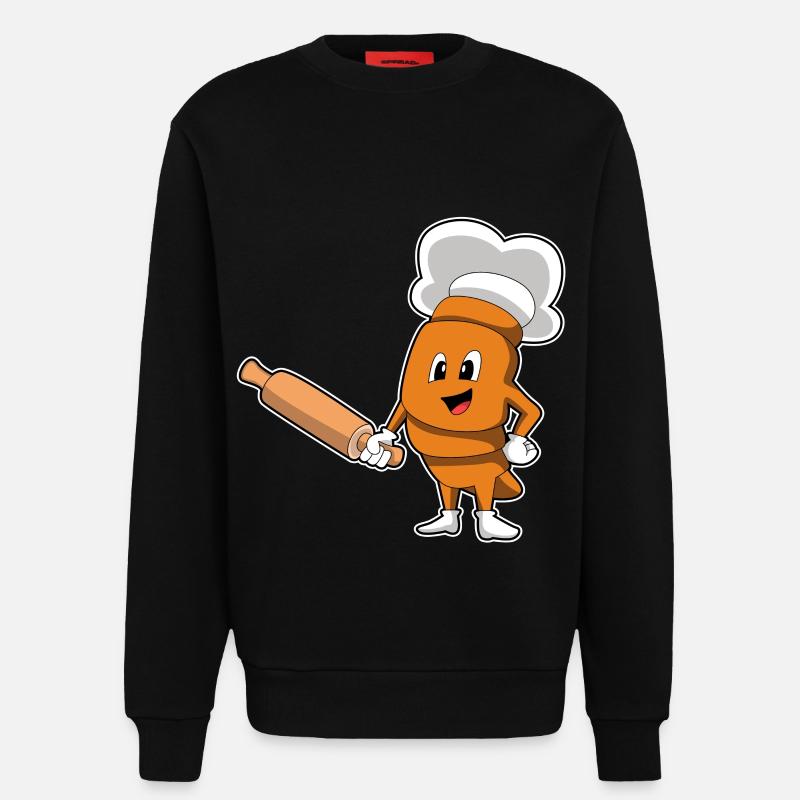 Brot Bäcker Nudelholz Backen - Sweatshirt - made by SPREAD  - SOLID BLACK