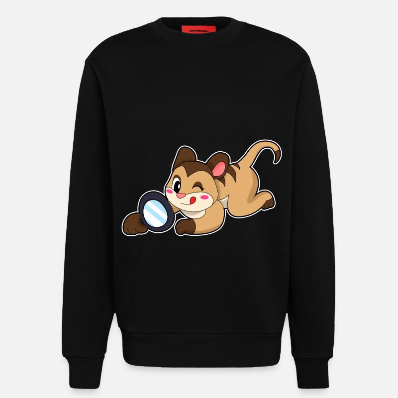Erdmännchen mit Lupe - Sweatshirt - made by SPREAD  - SOLID BLACK