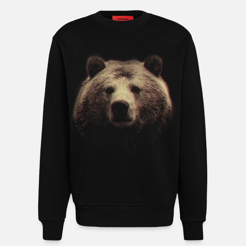 Rothalftone Bärenkopf - Sweatshirt - made by SPREAD  - SOLID BLACK