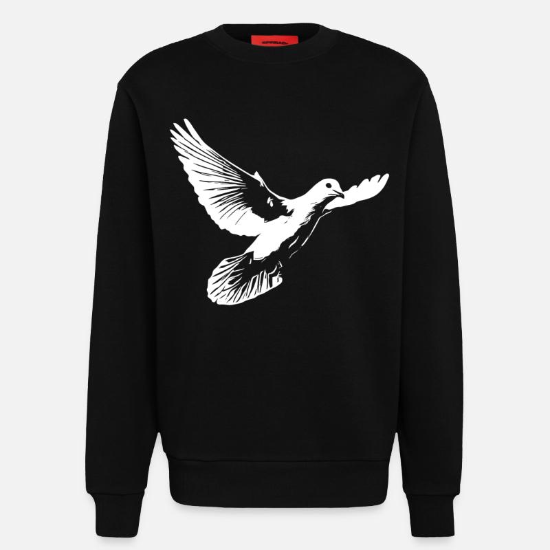 Wunderschöne weisse Taube - Sweatshirt - made by SPREAD  - SOLID BLACK
