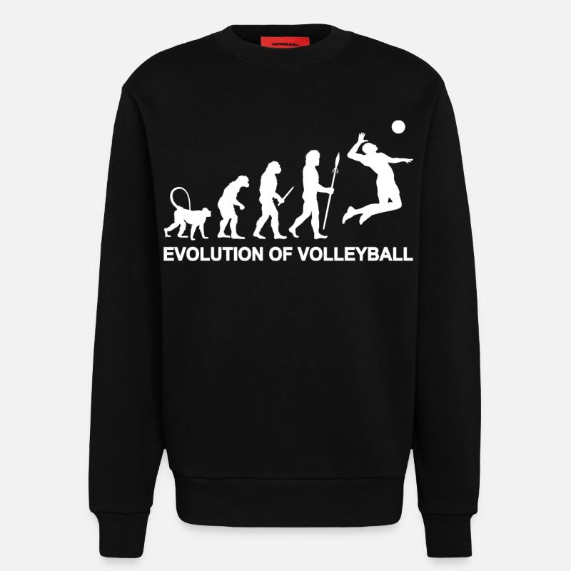 Evolution des Volleyballs - Sweatshirt - made by SPREAD  - SOLID BLACK