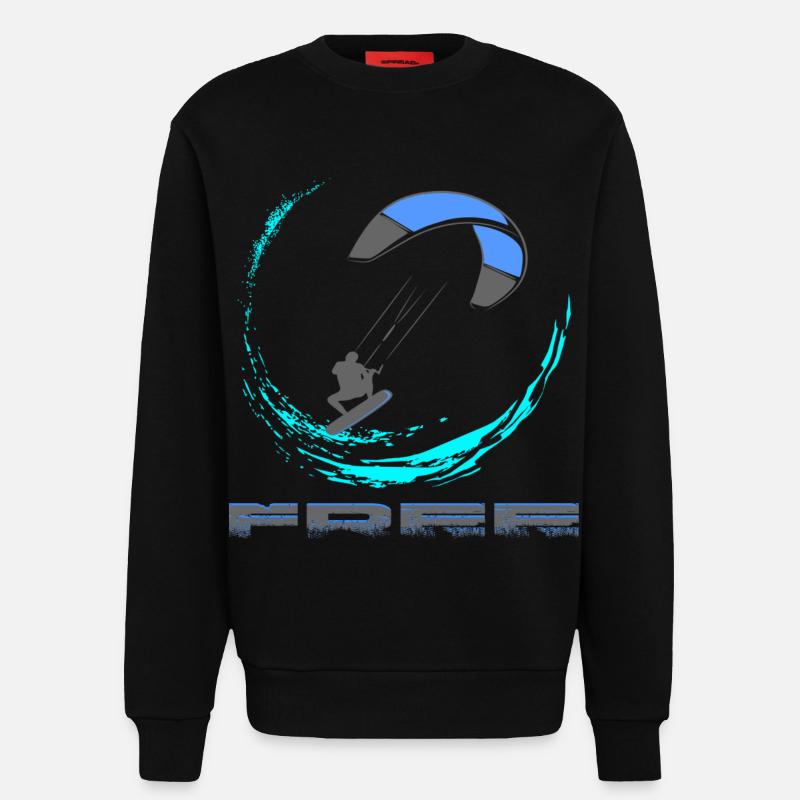 Kitesurf - Sweatshirt - made by SPREAD - SOLID BLACK