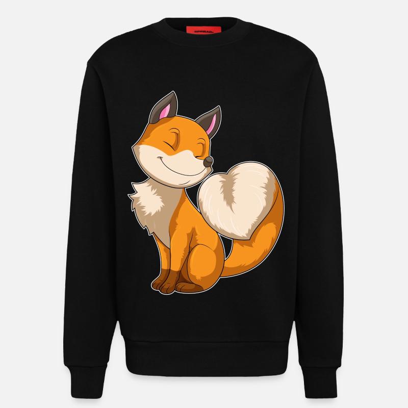 Fuchs mit Herz - Sweatshirt - made by SPREAD - SOLID BLACK