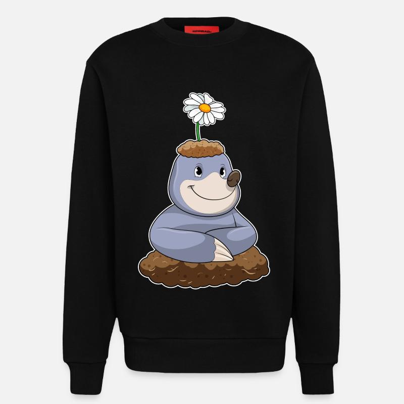 Maulwurf Gänseblümchen - Sweatshirt - made by SPREAD - SOLID BLACK