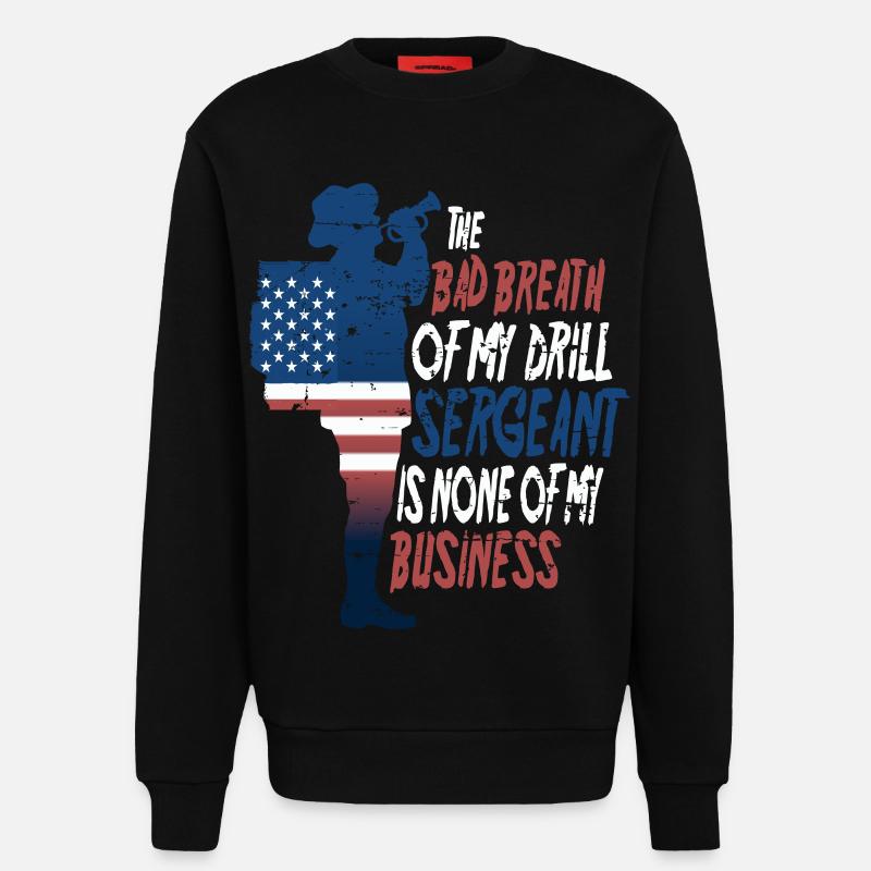 Drill Sergeant - Sweatshirt - made by SPREAD  - SOLID BLACK