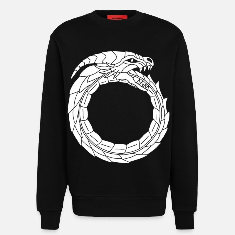 Dragon blanc dévoreur - Sweat bio décontracté fabriqué en UE - SOLID BLACK