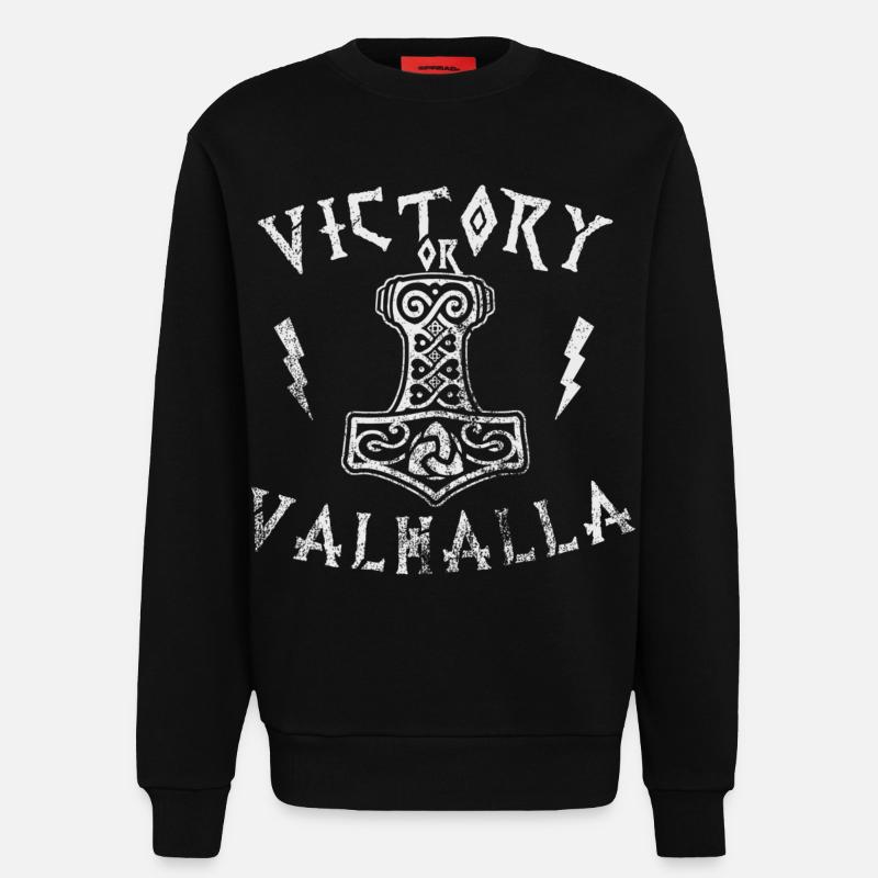 Victory or Valhalla - Sweatshirt - made by SPREAD  - SOLID BLACK