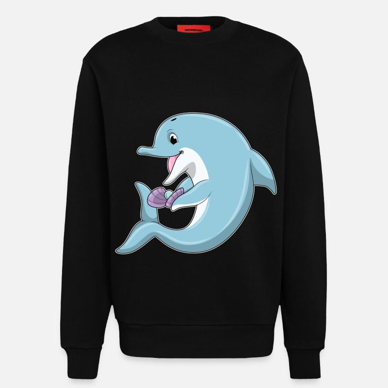 Delfin mit Perle - Sweatshirt - made by SPREAD  - SOLID BLACK