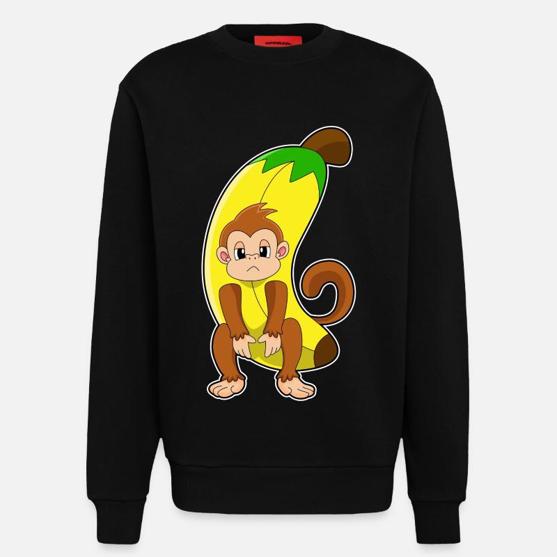 Affe mit Banane - Sweatshirt - made by SPREAD  - SOLID BLACK