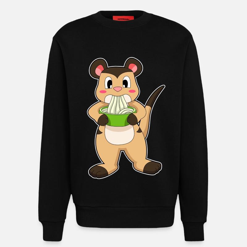 Erdmännchen mit Ramen - Sweatshirt - made by SPREAD  - SOLID BLACK