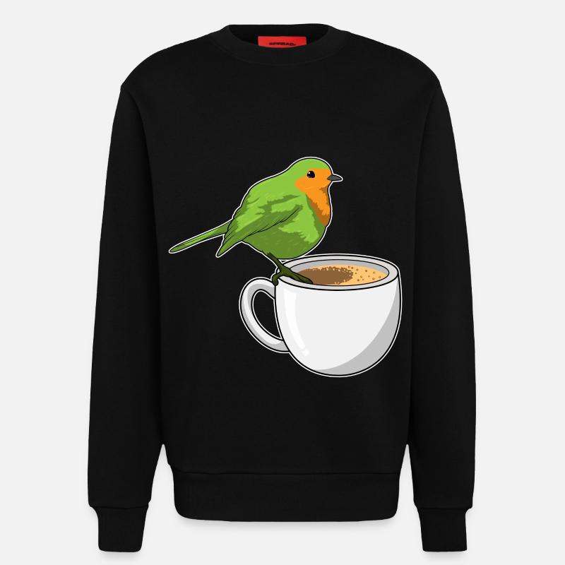 Vogel Kaffee Tasse - Sweatshirt - made by SPREAD  - SOLID BLACK