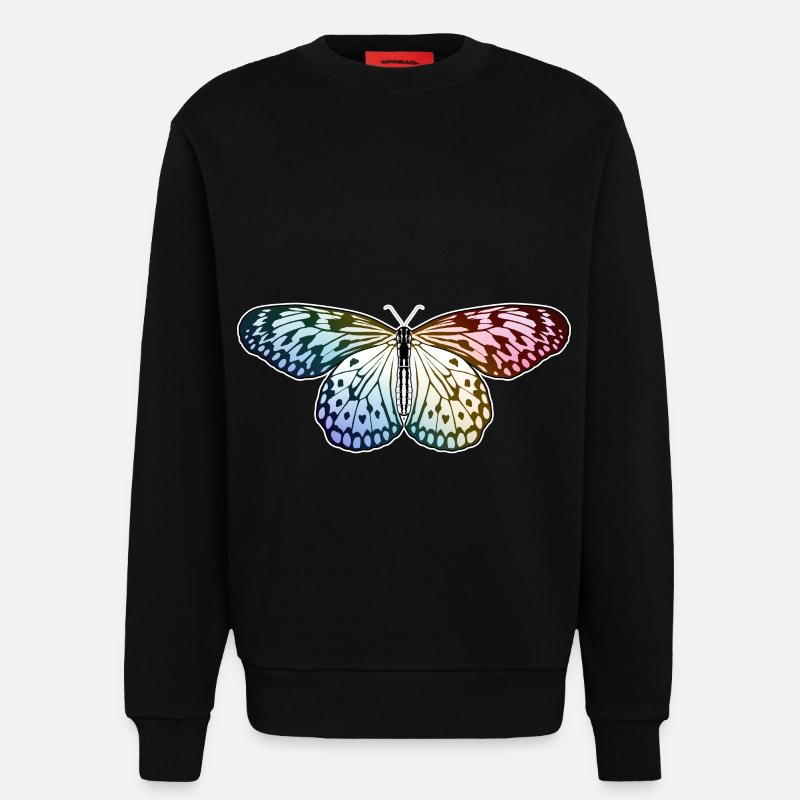 Schmetterling Regenbogen - Sweatshirt - made by SPREAD  - SOLID BLACK