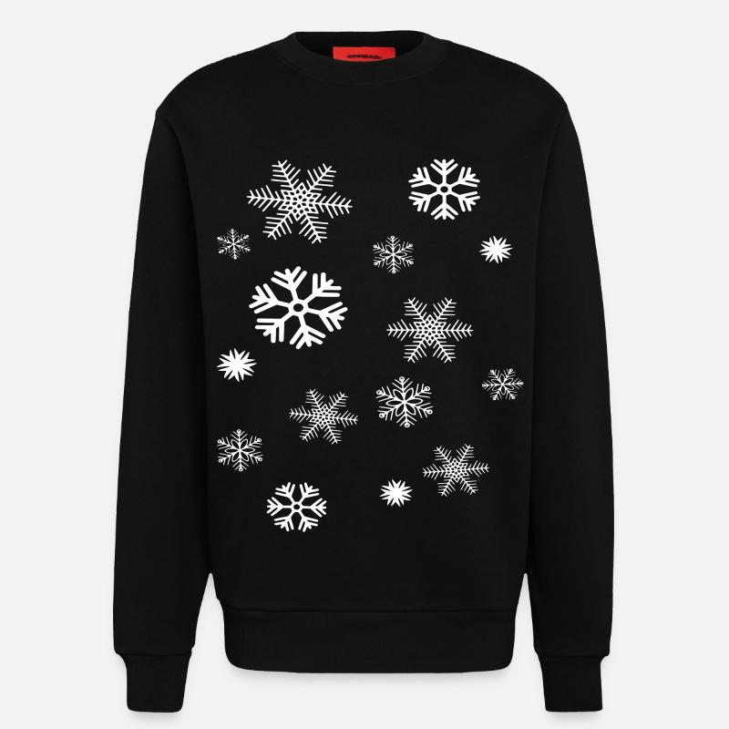 Flocons - Sweat bio décontracté fabriqué en UE - SOLID BLACK
