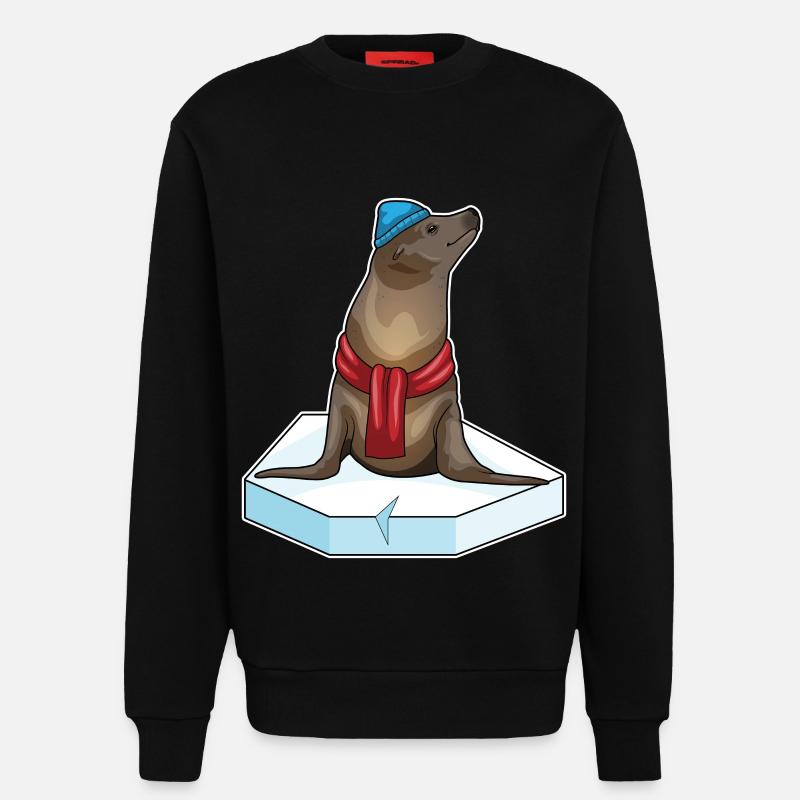 Seehund Eisscholle - Sweatshirt - made by SPREAD  - SOLID BLACK