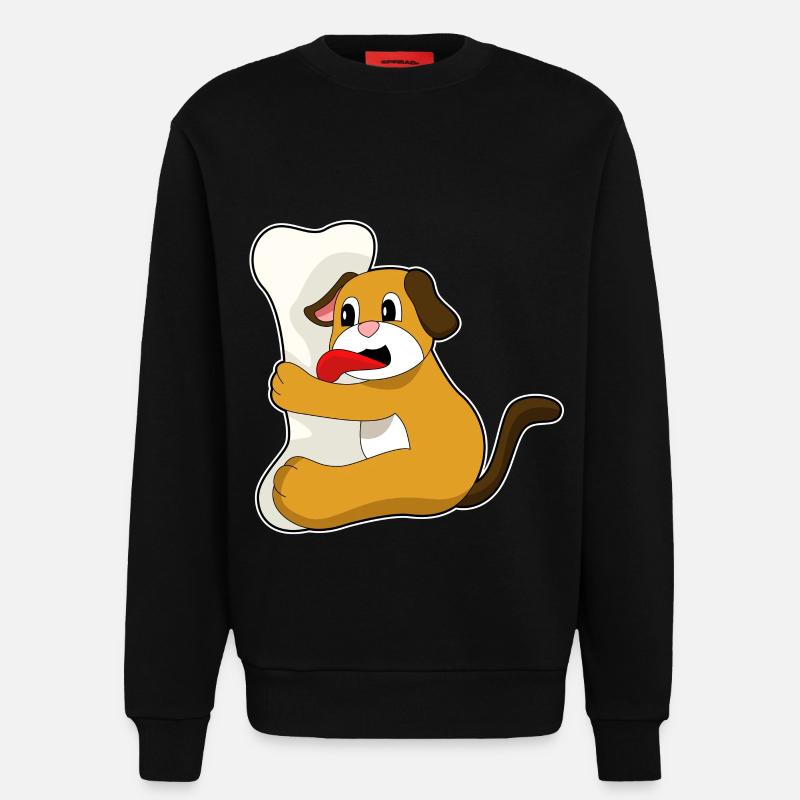 Hund Knochen - Sweatshirt - made by SPREAD - SOLID BLACK