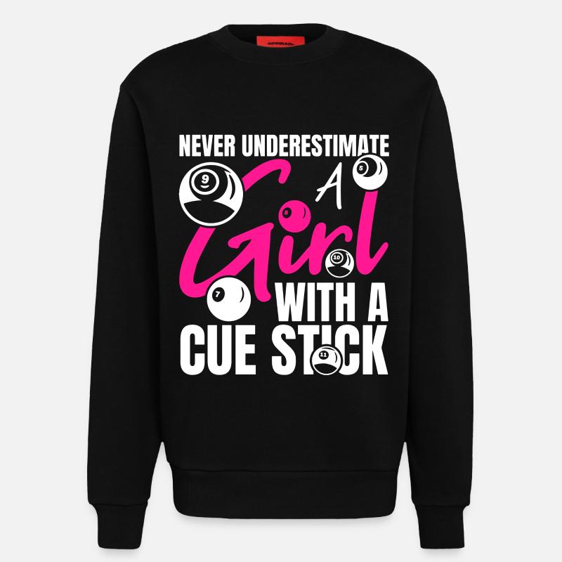 Mädchen mit Billardqueue - Sweatshirt - made by SPREAD  - SOLID BLACK
