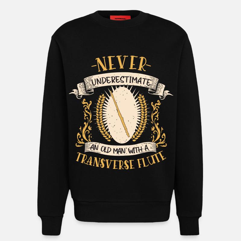 Querflöte Musiker Instrument Blasmusik Geschenk - Sweatshirt - made by SPREAD  - SOLID BLACK