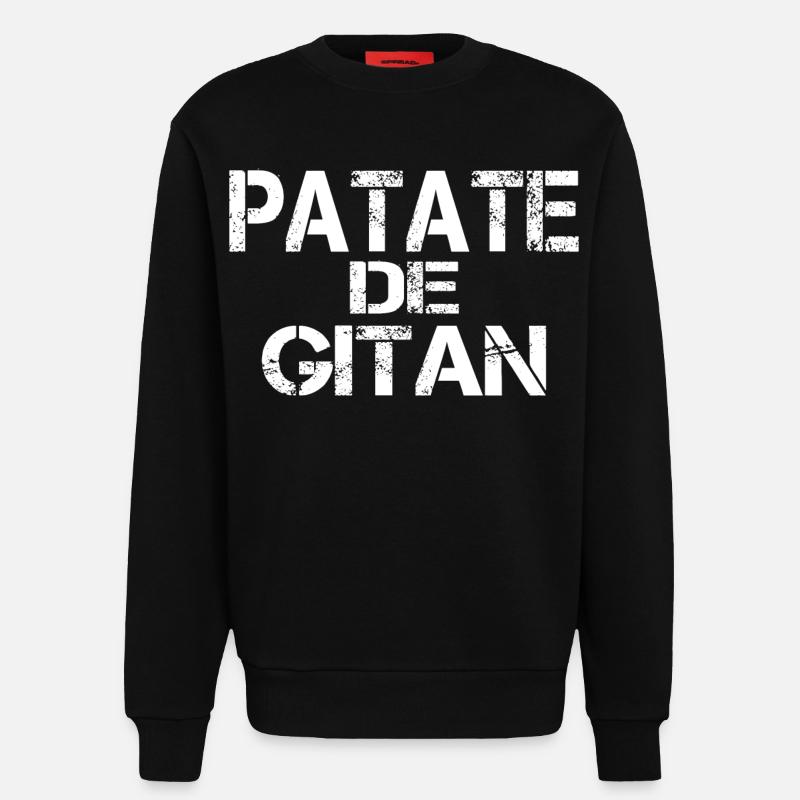Patate de GITAN - Sweat bio décontracté fabriqué en UE - SOLID BLACK