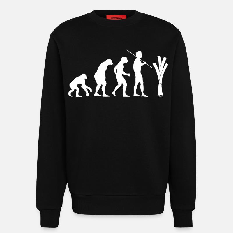 évolution du poireau (blanc) - Sweat bio décontracté fabriqué en UE - SOLID BLACK
