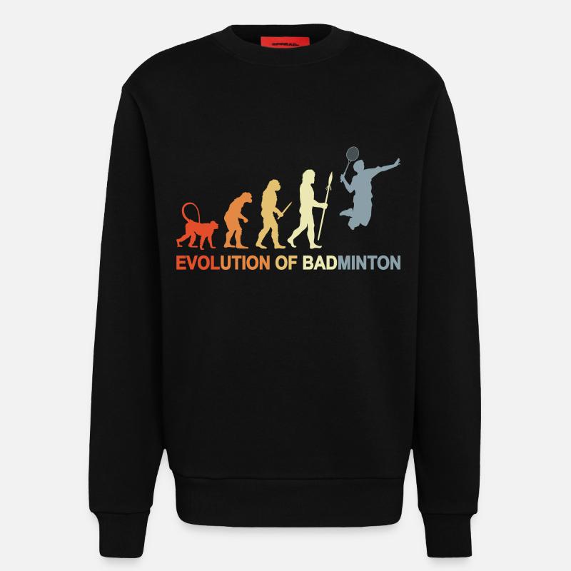 Badminton Evolution - Sweatshirt - made by SPREAD  - SOLID BLACK